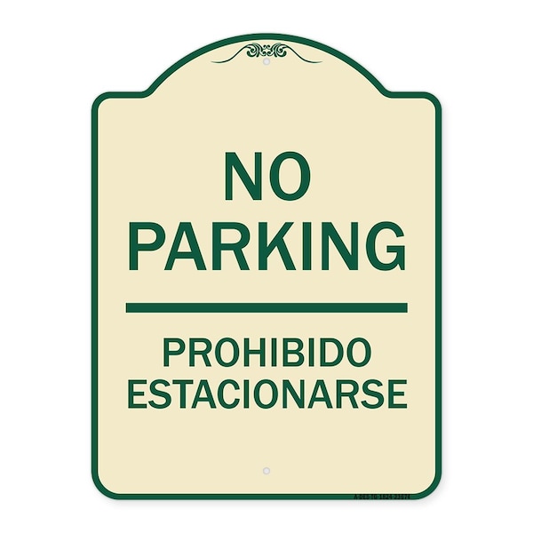 No Parking Prohibido Estacionarse Heavy-Gauge Aluminum Architectural Sign, 24" x 18", TG-1824-23674